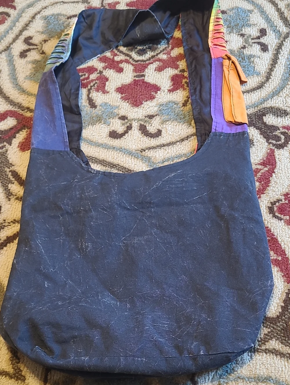 The Collection Royal Patchwork Hand-painted Boho Bohemian Hobo Bag Purse Artsy